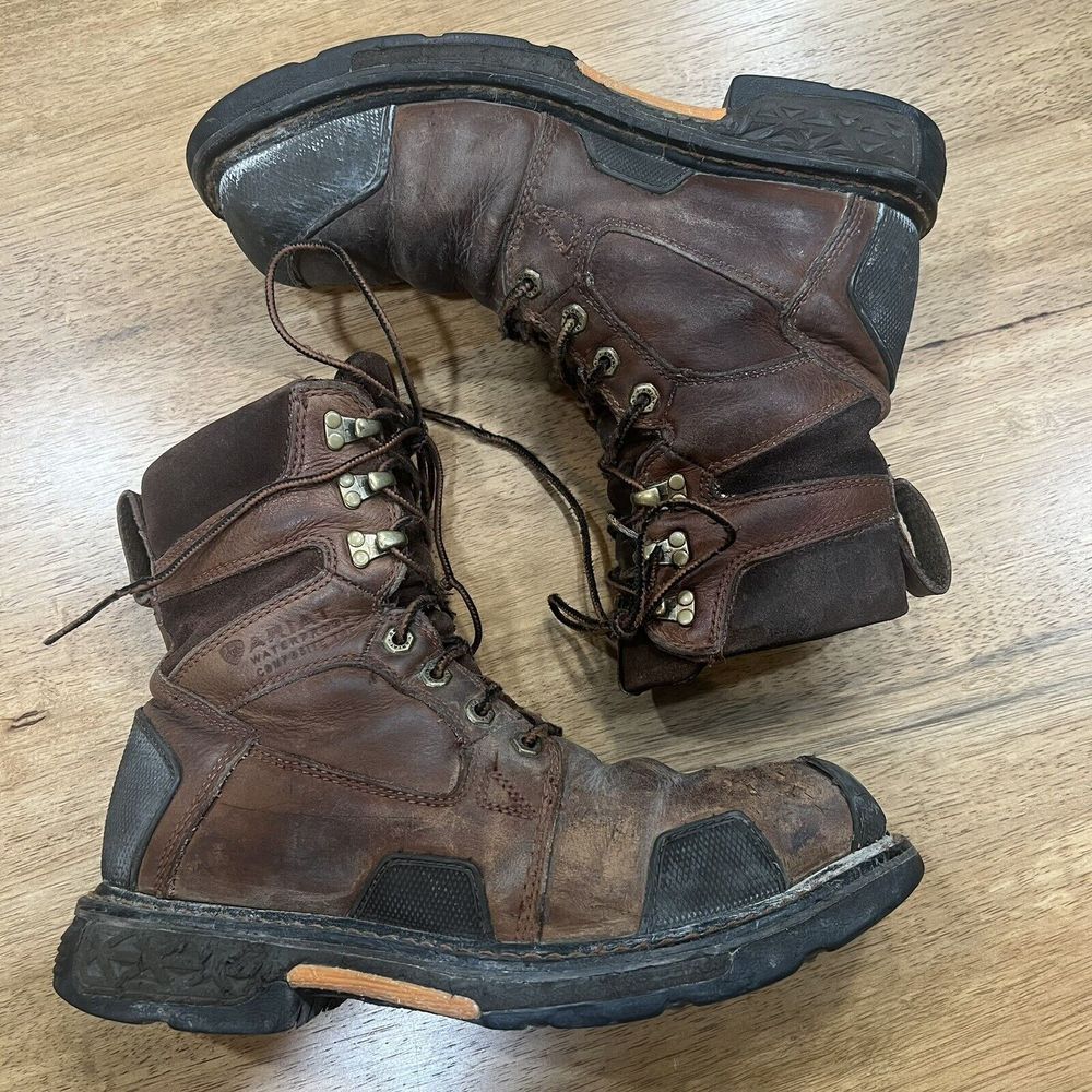 Ariat Mens Sz 8.5 D OverDrive Waterproof Square Composite Toe Work Boot Thrashed